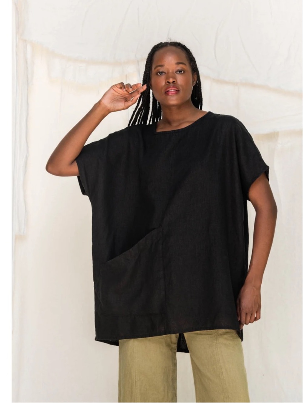 Elizabeth Suzann Harper Tunic Lightweight Linen Black size Small Medium